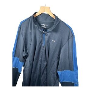 Brooks Shirt Adult Extra Large XL Blue Pullover Athletic Active Mens 1/4‎ Zip